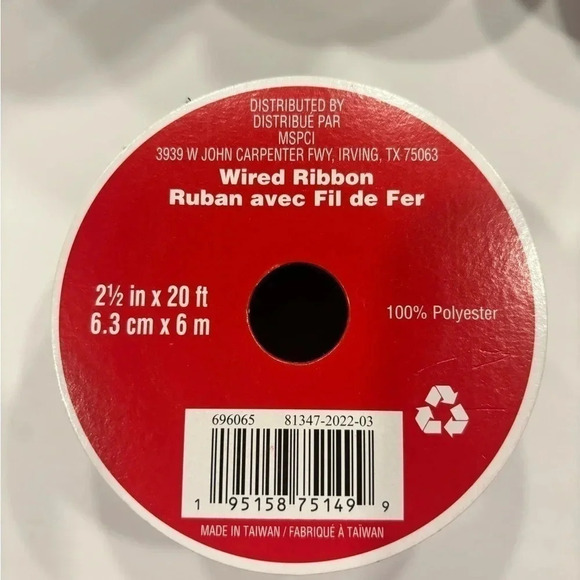 Ribbon Celebrate it Christmas Noel Wired Ribbon 8 Pack Bundle 21/2 in x20ft each - Picture 3 of 3